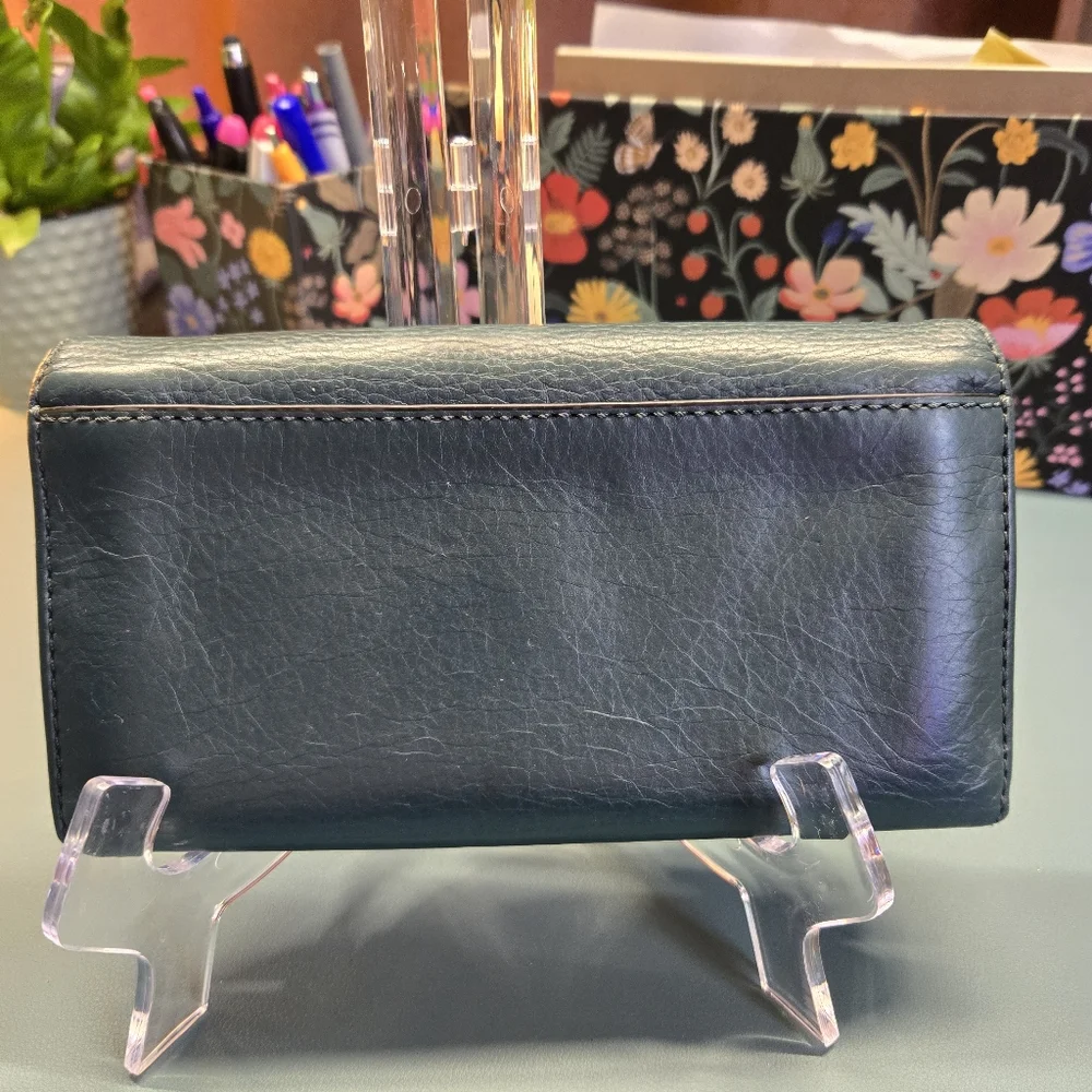 MARC JACOBS Recruit Continental Tri-fold Green Leather Wallet